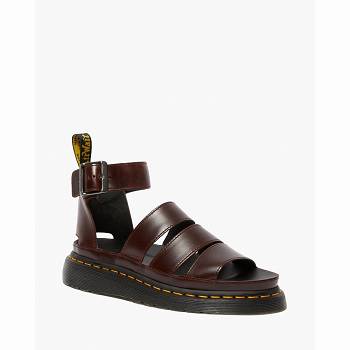 Dr Martens Clarissa Ii Kožené Strap - Bordove Sandale Damske, DR0314